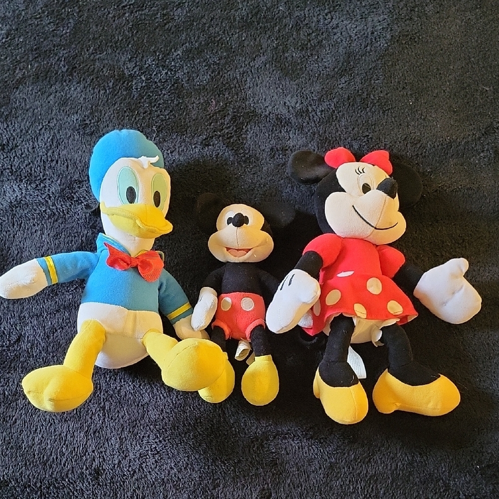 Disney Plush Toy Set - Blue, Red, Yellow